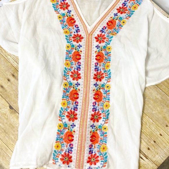 Entro Embroidered V-Neck Poncho - Picture 1 of 5